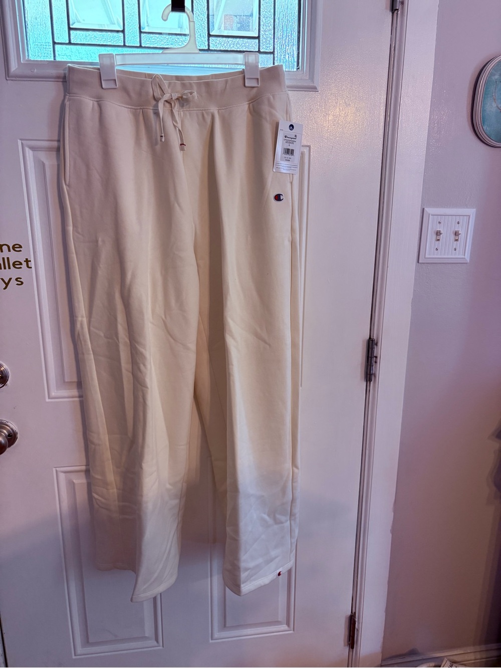 Champion Wide Leg Sweatpants - Cream NEW